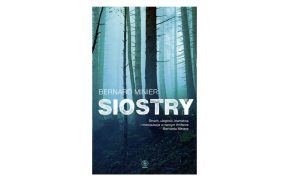 Okładka książki pt "Siostry", na okładce ponury las we mglemgłe w lesie