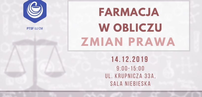 baner reklamowy konferencji "Farmacja w obliczu zmian prawa"