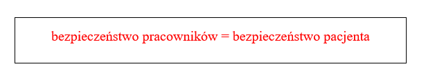 Obrazek z napisem bezpieczeństwo pracowników = bezpieczeństwo pacjenta