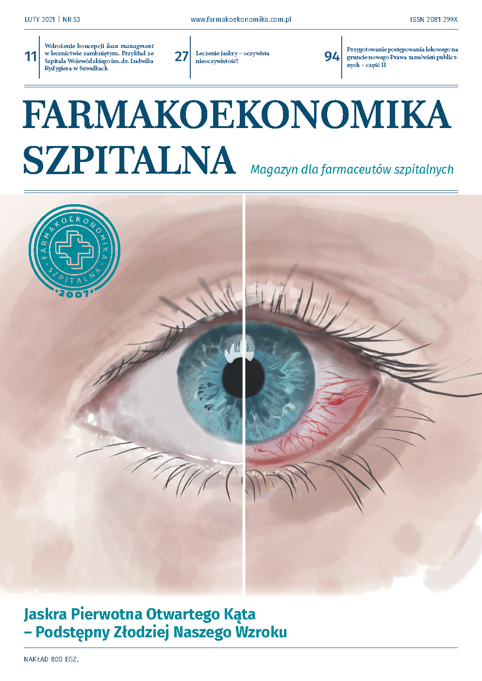 Farmakoekonomika Szpitalna nr 53 okładka - Magazyn